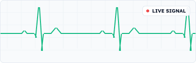 12-lead ECG waveform with live signal status